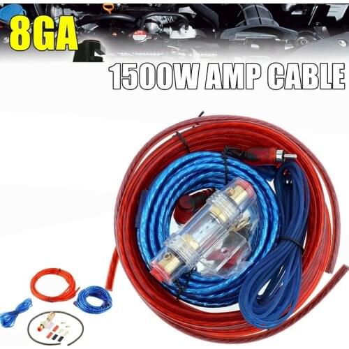 Novel-1500W Car Amplifier Installation Wiring Harness Kit 8GA Audio Amplifier Subwoofer Power Cable