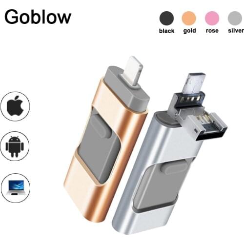 New 3 in 1 OTG USB Flash Drive USB 3.0 For iPhone/iPad/IOS/Android/PC 128GB 64GB 32GB 16GB Pendrive For Huawei Sony Pen Drive
