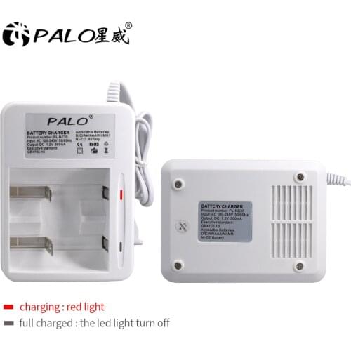 PALO LED display Smart battery Charger for AA AAA SC C D Size Rechargeable Battery 1.2V Ni-MH Ni-CD Fast Charger