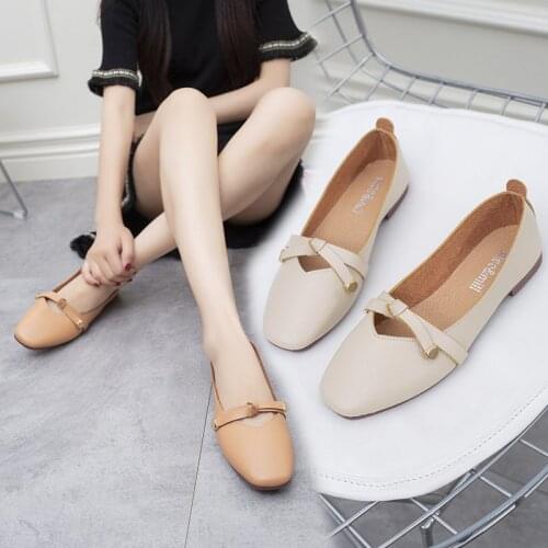 Casual Flat Shoes for Women, Korean Style Fashion Leather Shoes