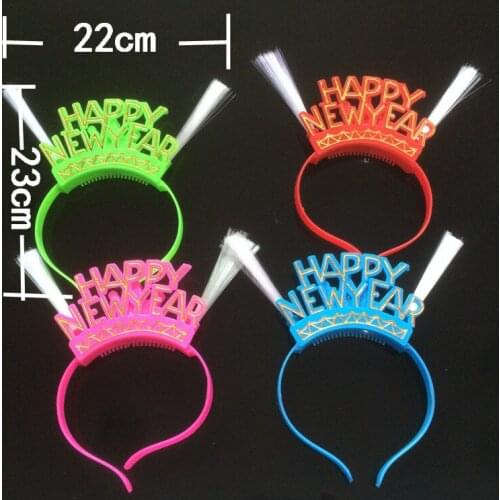 Happy new year light head hoop head hoop hoop Dance Festival Christmas party flash fluorescent headwear factory wholesale