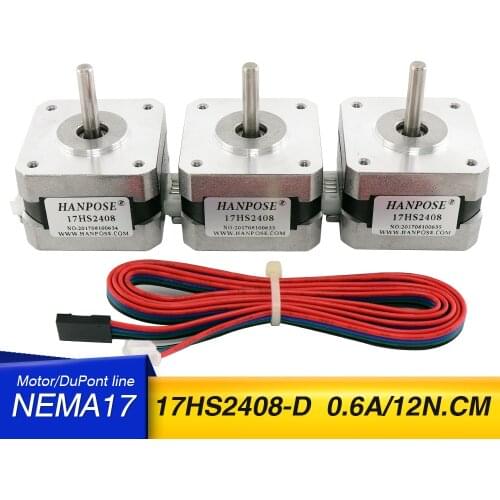 3pcs Nema17 Stepper Motor 28mm 42 motor Nema 17 motor 42BYGH 0.6A 17HS2408 motor 4-lead for 3D printer CNC XYZ