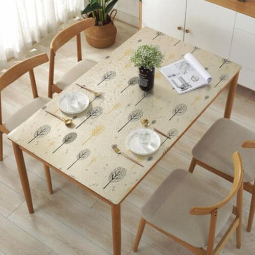 PVC Tablecloth Waterproof Opaque Table Cover Mat Rectangule Table Cloths Flower Kitchen Pattern Oil Cloth Soft Glass Home Decora
