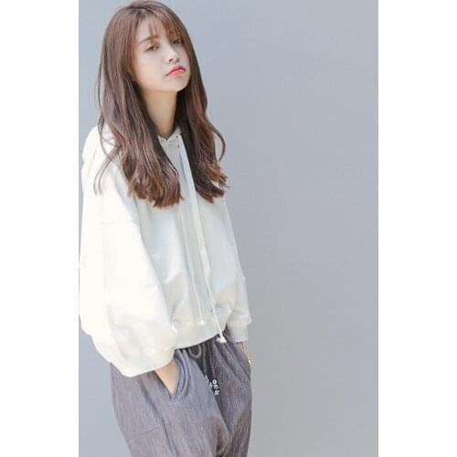 Hoodies Women Large Size C Leisure Whilte Black Long Sleeve Hooded Womens Pullover Soft Cotton Korean Style Ladies Sweatshirts