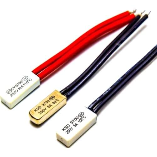 High quality 5A 250V bimetal thermostat thermal protector 130 degree normal closed temperature control switch KSD-9700 10pcs