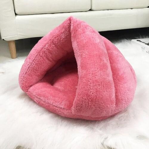 Winter Pet Cat Bed House Warm Kennel Nest Slippers Style Mat Soft Fleece Thicken Nest Puppy Mat Kitten Cave Sleeping Supplies