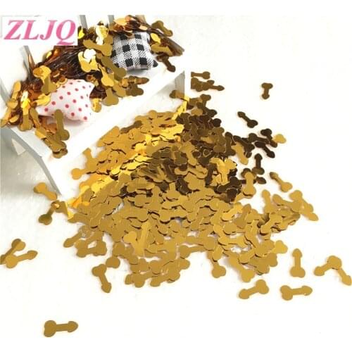 ZLJQ Bachelorette Party 30g Shinning Gold Silver Confetti Mini Penis Table Confetti Wedding Bridal Shower Girl Night Out Gift