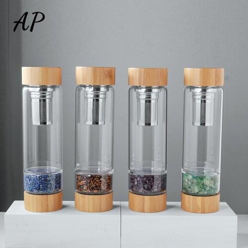 1pc Natural Crystal Water Cup Health Energy Rose Quartz Immortal Water Regulating Body Water Bottle for Gift