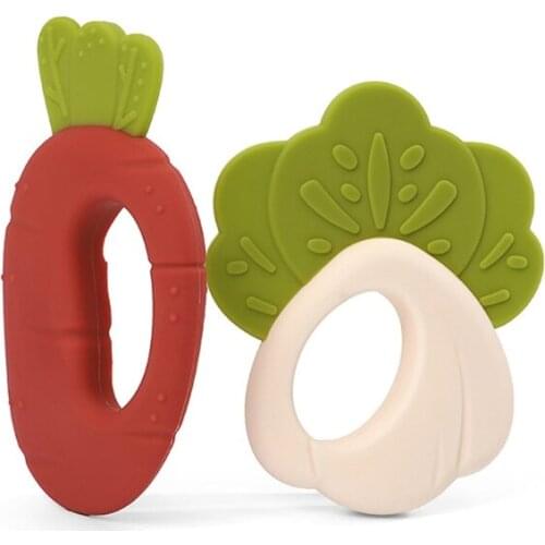 1 Pc Baby Silicone Teethers Carrot Baby Teething Product Accessories For Pacifier Chains BPA Free