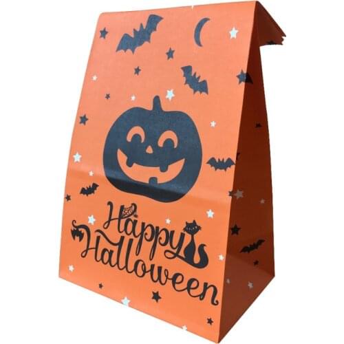 10PCS Halloween Pumpkin Pattern Kraft Paper Gift Candy Packaging Bags DIY Supplies