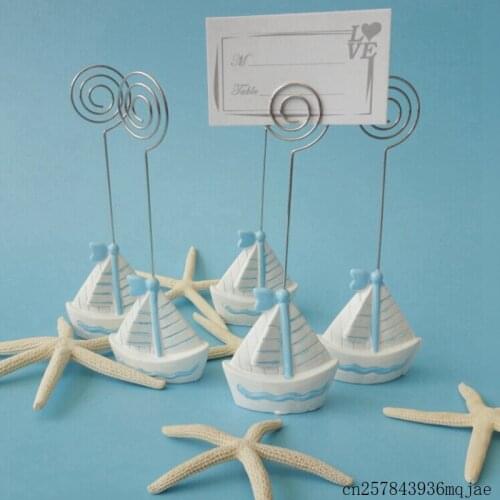 100pcs Sailing Boat Card Holder Name Number Place Card Holder Clip Wedding Baby Shower Party Favor