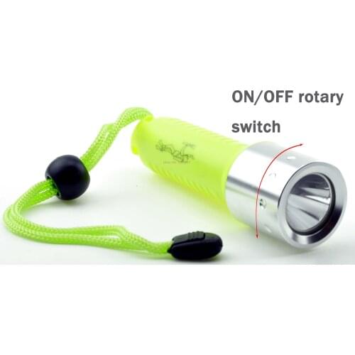 100pcs LED Diving Flashlight Lantern XM-L T6 Waterproof Underwater Scuba Flashlight Torch Light Lamp Diver for 18650 Battery