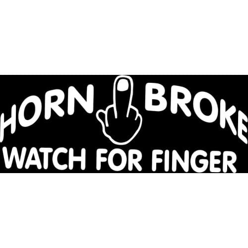 15*5.9cm Unique Horn Broke Watch For Finger Rude Car Truck Window Laptop Vinyl Decal Sticker Car Accessories