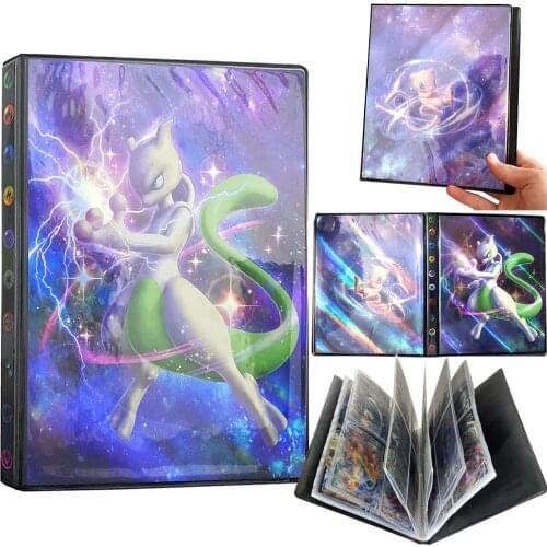 160PCS Shining Album Pokemon Cards Collection Charizard Holder Flash Colorful Game Map Pokémon Binder Mewtwo Folder Kid Toy Gift