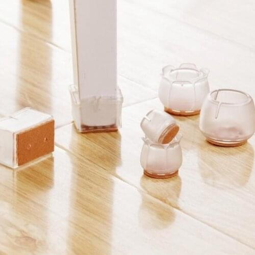 4Pcs/lot Silicone Chair Leg Cap Round Feet Pads Floor Protectors Furniture Table Covers Socks Bottom Non-Slip Cups Home Decor