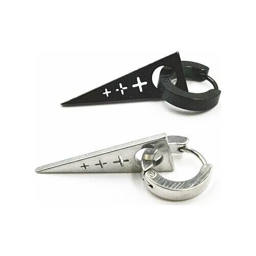 50pcs Free Shippment Body jewelry-All Stainless Steel Women Men PUNK EMO Ear Stud Earring Pendants Ear Piercing