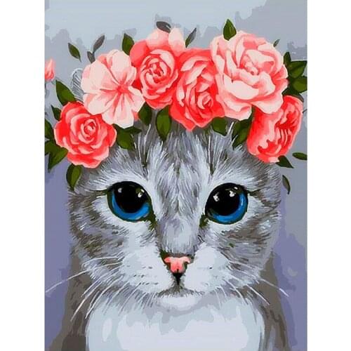 5d Diamond Painting kitten Full Square Round drill cat Mosaic Diy Diamond Embroidery flower Cross Stitch Home DecorationZP-3507