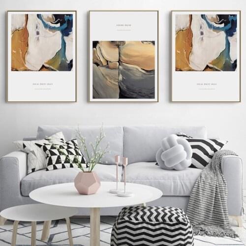 Nordic Abstract Geometric line color block Wall Art Canvas Poster and Print Canvas for Living Room Morden contracted Home Decor