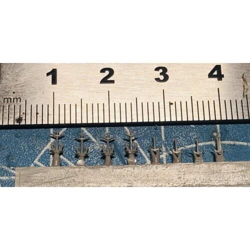 Military model accessory resin upgrade parts 1/700 resin anchor stream anchor spare anchor 8pcs