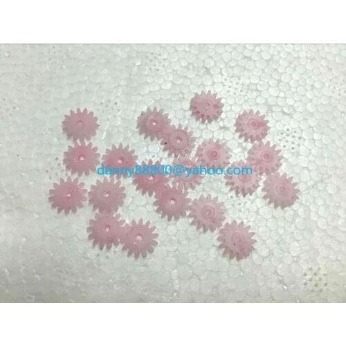 Free shipping 10pcs/lot single disk movement gear 14 Pink Plastic Gear for dxm9550 dxm9072v Car mechanism car radio repair parts