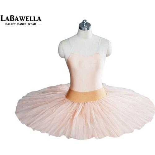 Beige pancake half ballet tutu women dancing ballet tutu ballerina costumeBT8923