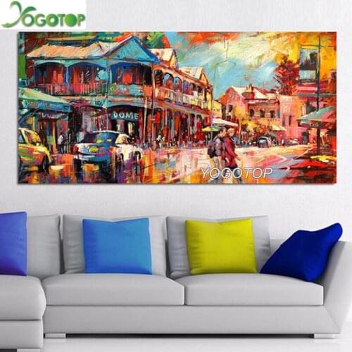 Large Europe Street view Landscape 5D Diamond Paintnig Diy Rhinestones Full Drill mosaic Diamond Embroidery Handicraft YY1894
