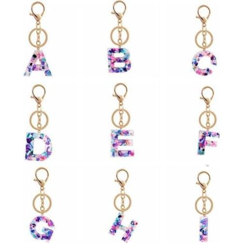 Letter keychain Alphabet keyring Chain Wristlet Semitransparent Colorful Pendant key chain Organizer Holder Cartoon Accessories