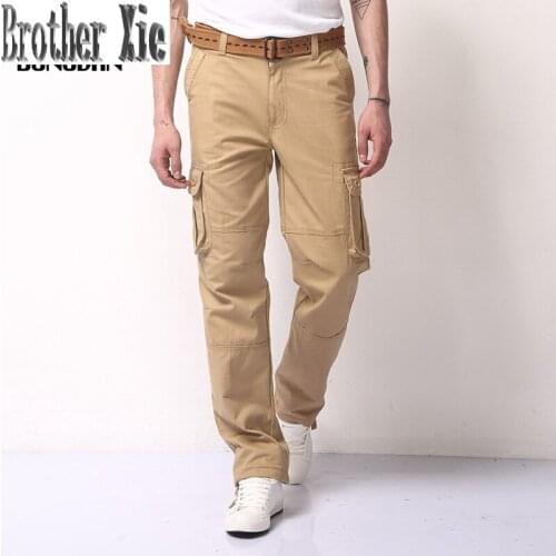 New 2020 Spring Cargo Tactical Pants For men Casual Loose Style Multi Pocket Military Army Trousers Pluse size 28-40 42 44