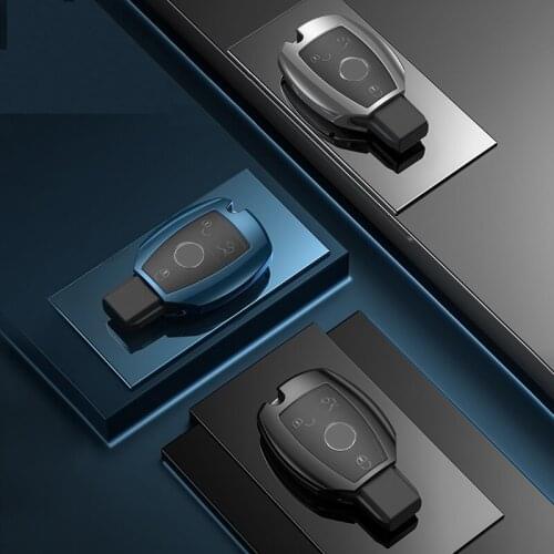 Alloy Car Key Case Cover For Mercedes Benz W203 W210 W211 W124 W202 W204 W205 AMG New E Class E200 E260 E300 E320 W213