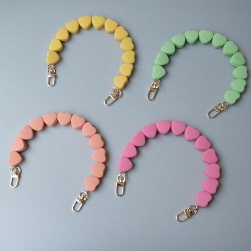 D0LF Heart Shape Purse Strap Extenders Chain Charms Resin Parts for Handbag Bag