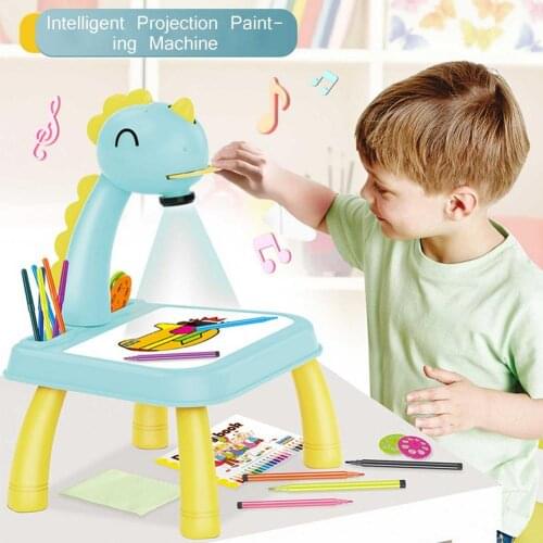 Children Led Projector Art Drawing Table Toys Kids Painting Board Desk Arts Crafts Educational Learning Paint Tools Toy For Girl