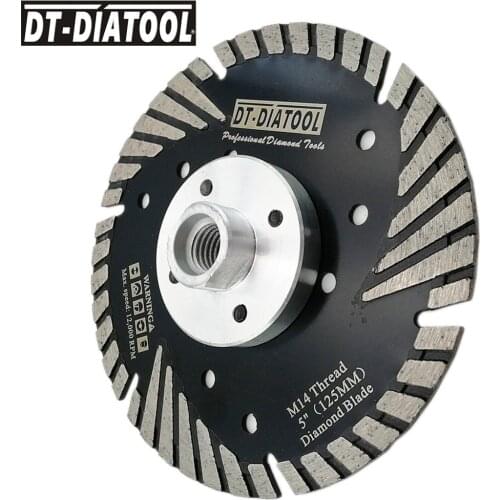 1pc 5inch M14 thread Diamond Cutting Disc with Slant Protection Teeth Saw Blades for Stone Concrete Marble Dia 125mm