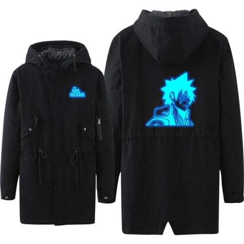 Long Coat The God of High School Cosplay Hoodie Role Luminous Print Zipper Summer Sun Protection Tooling Thin Jacket Overcoat