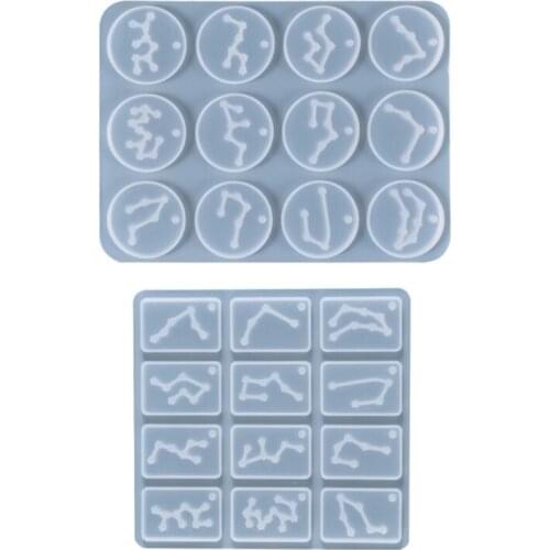 Keychain Mold Constellation Pendant Silicone Mold Astrology Diy Epoxy Casting Mold Jewelry Necklace Pendant Making Mold