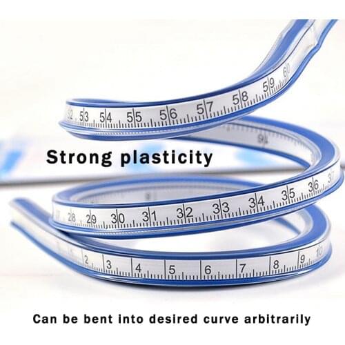 Flexible Curve Ruler Soft Arbitrary Curve Ruler 30/40/50/60cm PVC Drafting Drawing Measure Tool Tape/Ruler Clothing/Architecture