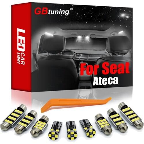 GBtuning Canbus LED Interior Light Kit 12PCS For Seat Ateca (2016-2018 2019) Car Dome Reading Trunk Footwell Lamp Accessories