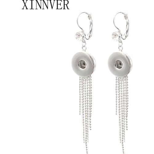 Hot Sale Bohemian Vintage Tassel Metal Drop Earrings Xinnver Snaps Button Earrings Fit 18mm Snaps Jewelry For Women ZI085