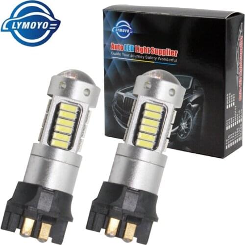 LYMOYO 2pcs White PWY24W PW24W LED Bulbs 30smd canbus Front Turn Signal Lights daytime running light drl amber 12v