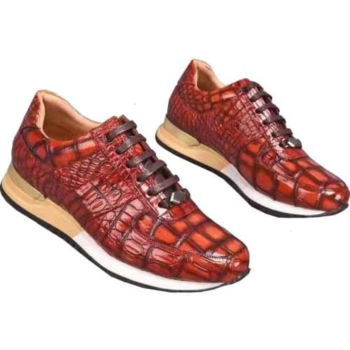 Ourui men leisure shoes crocodile leather shoes male crocodile shoes