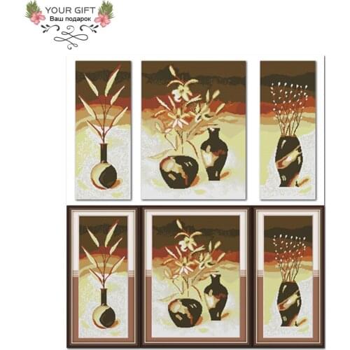 Joy Sunday H221(1)(2)(3)(4) 14CT 11CT Counted and Stamped Flower Art Home Decoration Cross Stitch kits