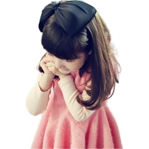 Wholesale and Retail floral ribbon shaped large bow childresn kids Elastic headband stretchable hair accessory