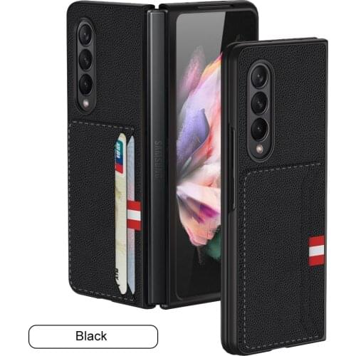 Anti-Slip Leather Card Holder Case for Samsung Galaxy Z Fold 3 5G Flip 3 Fold3 Flip3 Anti-Sweat Mobile Phone Bag Cover