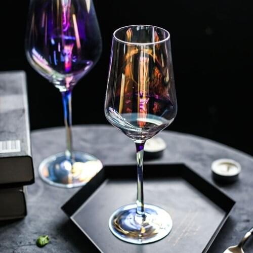 Rainbow Crystal Wine Glasses Goblet Champagne Juice Water Cup Home Decoration Party Drinkware