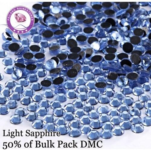 High Quality DMC Hotfix Rhinestones Color Light Sapphire For Clothing Accessories DIY Decoration Iron On Stones