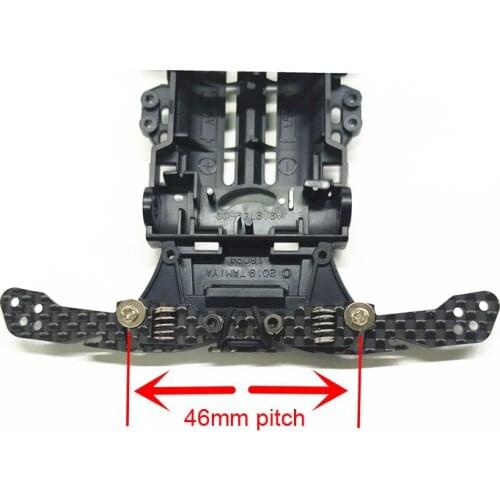 Tamiya Mini 4WD Car Carbon Fiber Buffer Faucet Pteris 46mm Pitch Universal Front Rear Stay Reinforcing Plate Bracket DIY Parts