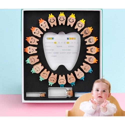 Tooth Shaped Wooden Baby Deciduous Tooth Holder Milk Teeth First Teeth Keepsake Organizer Saver Boxes Child Memory Gift