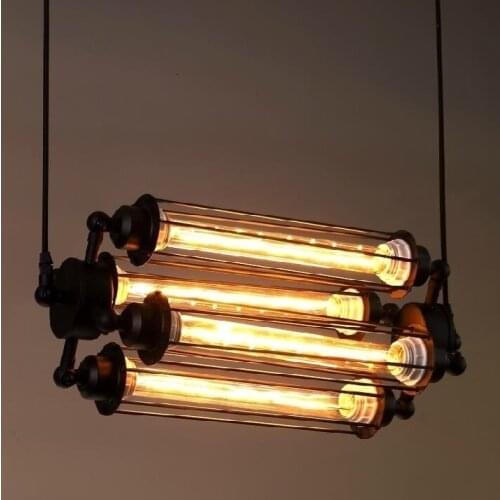 Vintage American Style RH Lofts Pendant Light Steampunk Industrial Metal Pendant Tube Lamp Coffee Bar Restaurant Lights