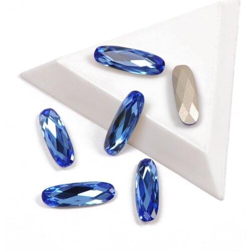 YANRUO 4161 Sapphire Color Top Fancy Rhinestone Nail On Rhinestones Bling Stones Crystals Nail Appliques For 3D DIY Nail Art Gem