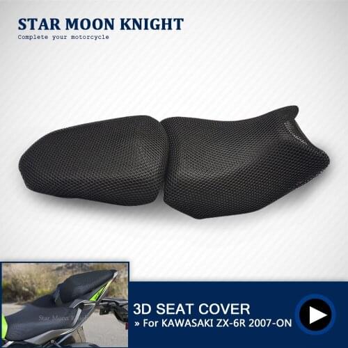 For KAWASAKI ZX6R ZX-6R ZX 6R 2007 - 2021 Motorbike Rear Seat Cowl Cool Cover Net 3D Mesh Net Protector Motorcycle Accessories