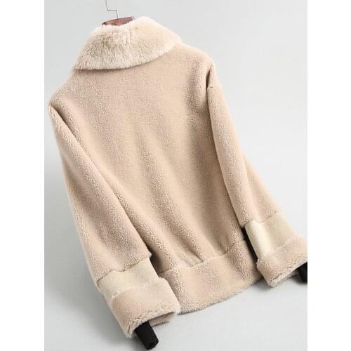 Shearling Sheep Real Fur Coat Winter Jacket Women Real Wool Coats and Jackets Women Clothes 2020 Chaqueta Mujer MY3558 s s